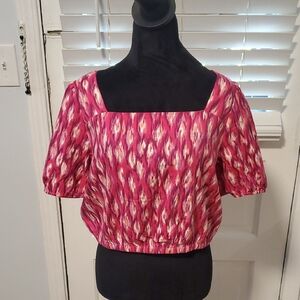 Loft Pink Patterned Women's Top